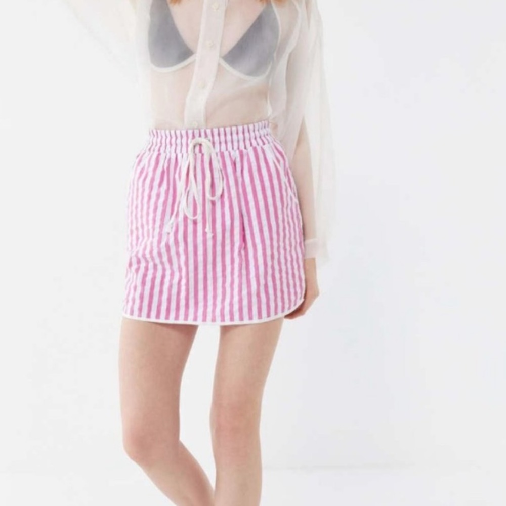 Urban Outfitters Anna Striped Dolphin Hem Mini Skirt